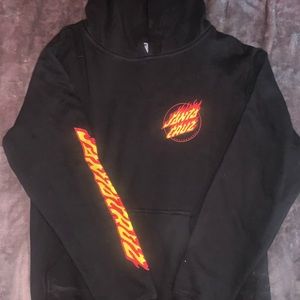 Santa Cruz Girls Flame Hand Black Hoodie